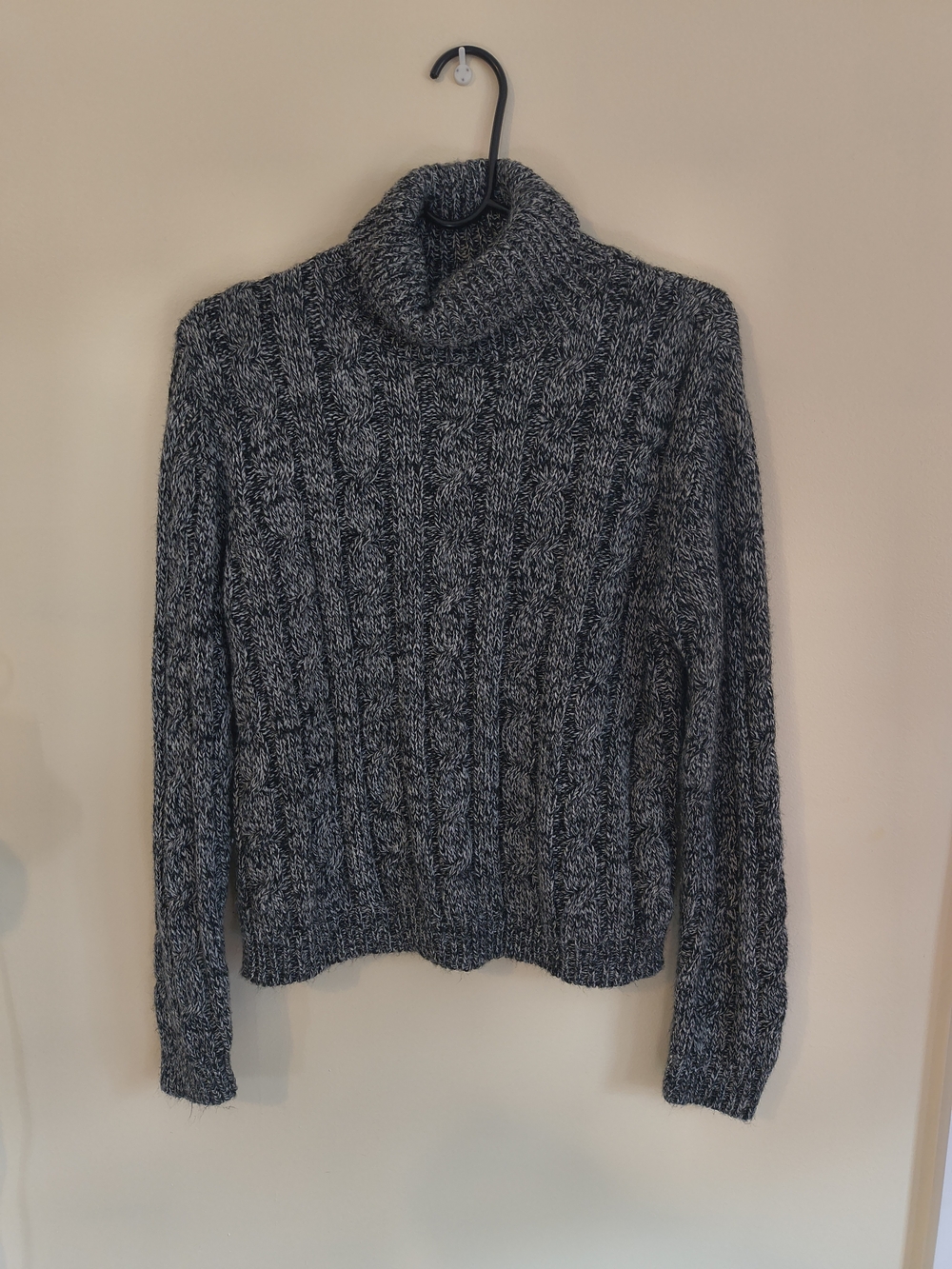Faded Glory Charcoal Marled Cable Turtleneck Sweater